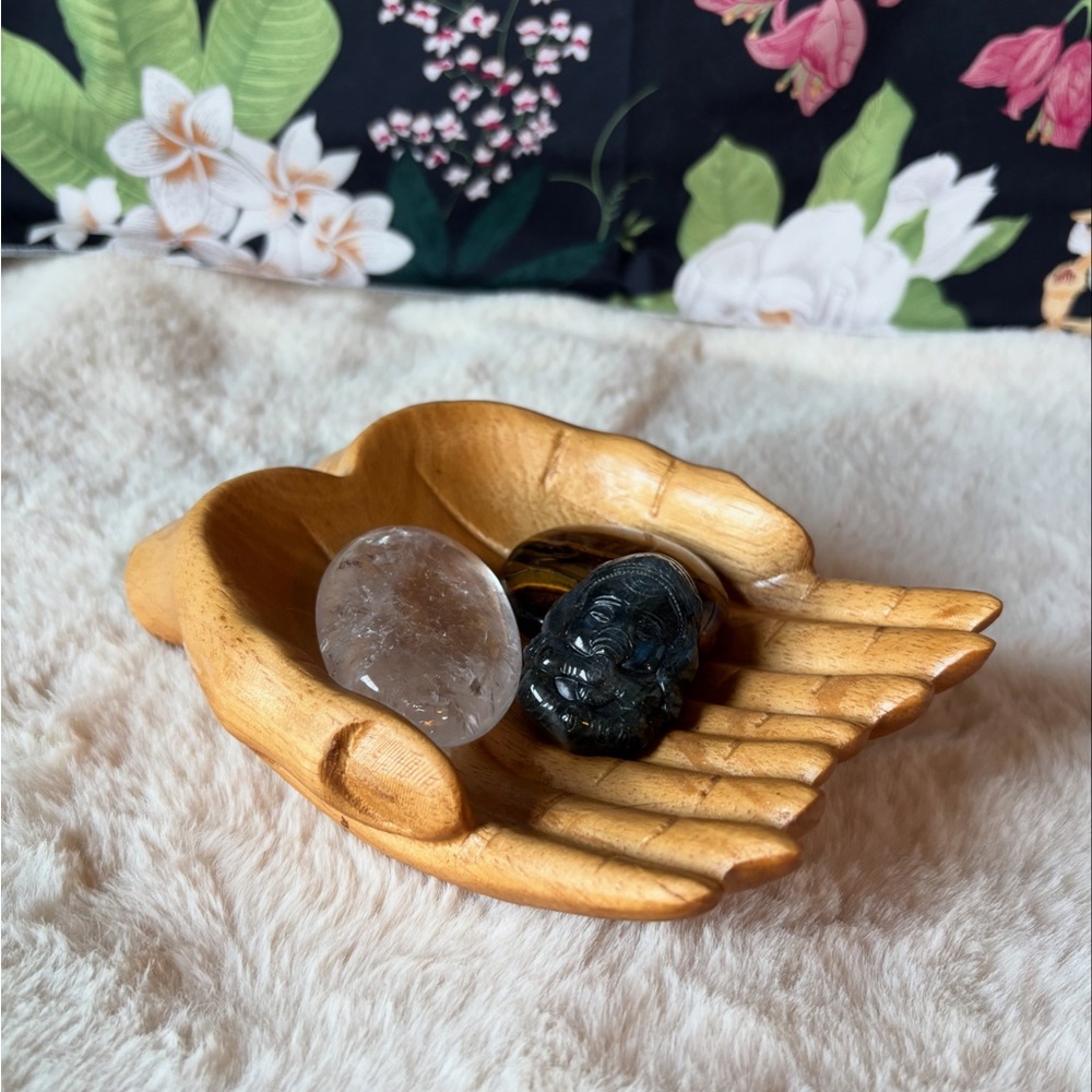 Wooden Hands Offering Bowl